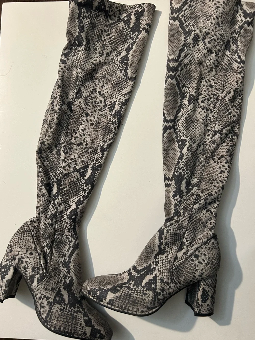 Marc Fisher Snakeskin Over the Knee Boots Size 8 Block Heel